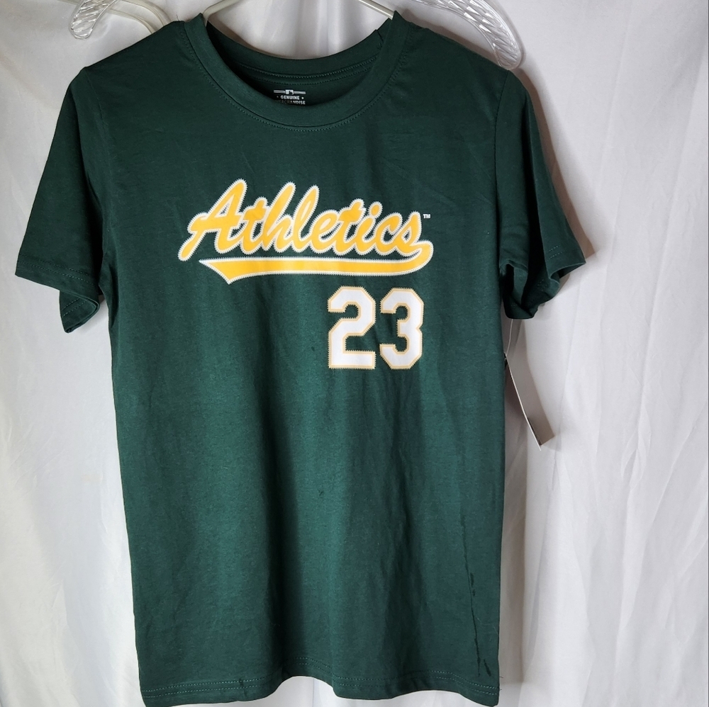 Kids Green Athletics #23 T-Shirt Size L (12/14)